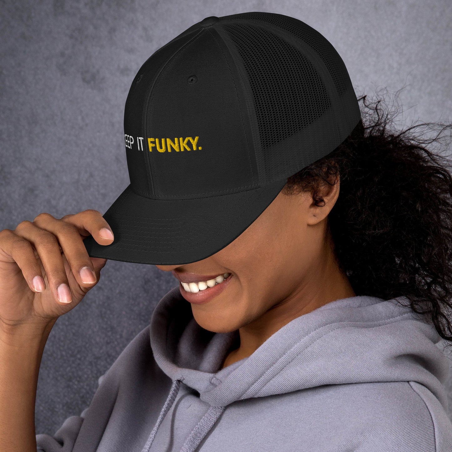 "Keep it Funky" Black Trucker Cap