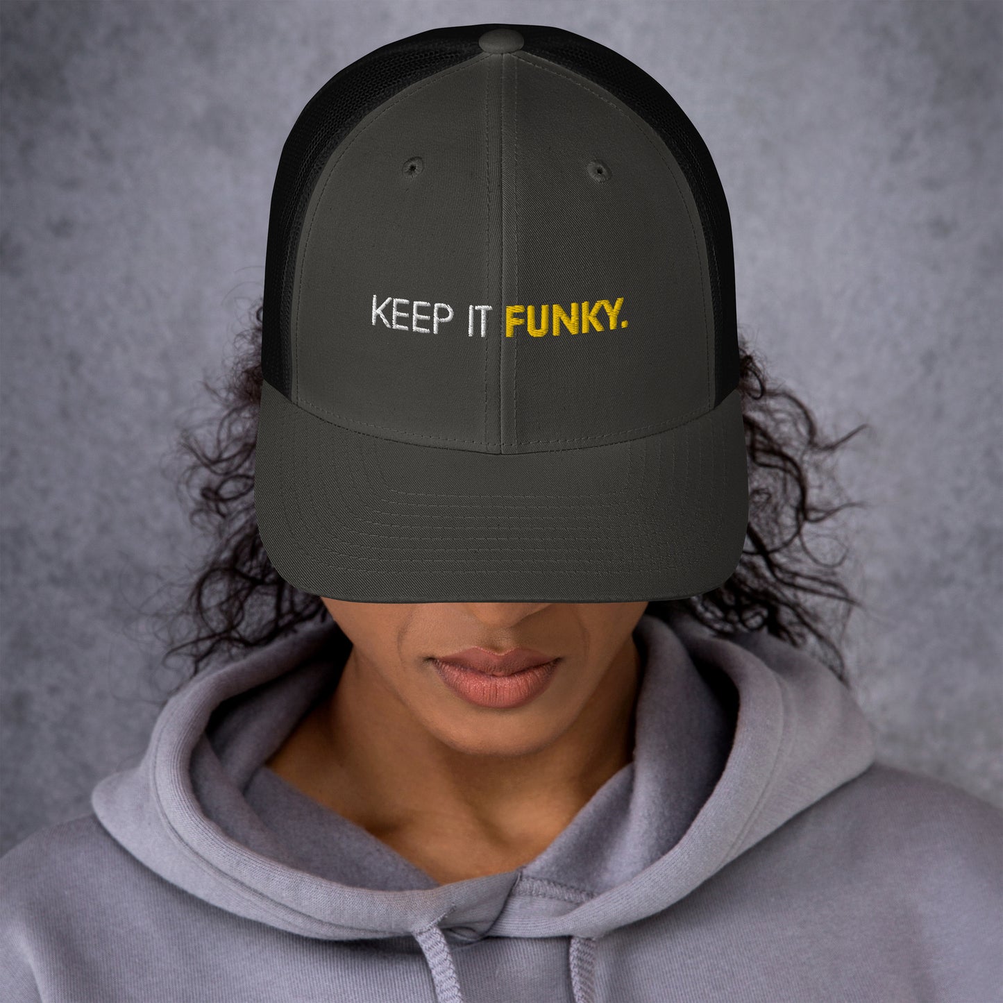 "Keep it Funky" Black Trucker Cap