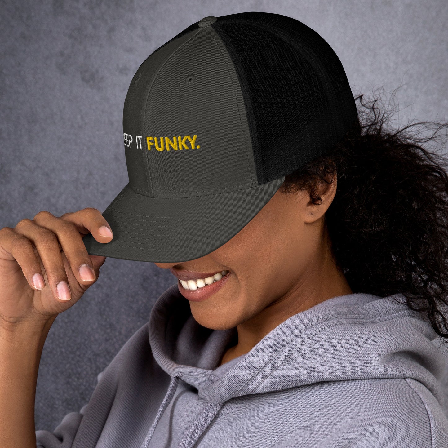 "Keep it Funky" Black Trucker Cap